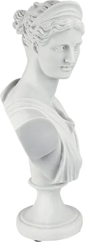 Vista 4 de Design Toscano PD72519 Busto escultórico de resina de mármol consolidado de Diana de Versalles, blanco