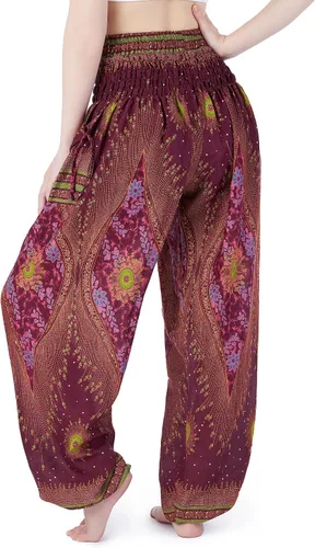 Vista 2 de Lannaclothesdesign - Pantalones de yoga para mujer, cintura alta, estilo bohemio