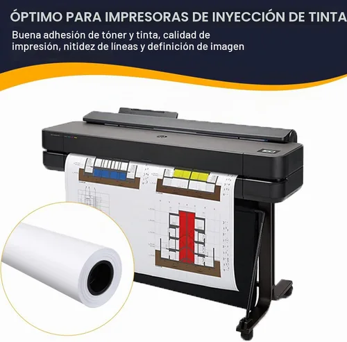 Vista 5 de VOISEN Papel de plotter de formato ancho, 24 pulgadas x 150 pies, 2 rollos, CAD Bond, Bond de 20 libras en núcleo de 2 pulgadas para impresoras