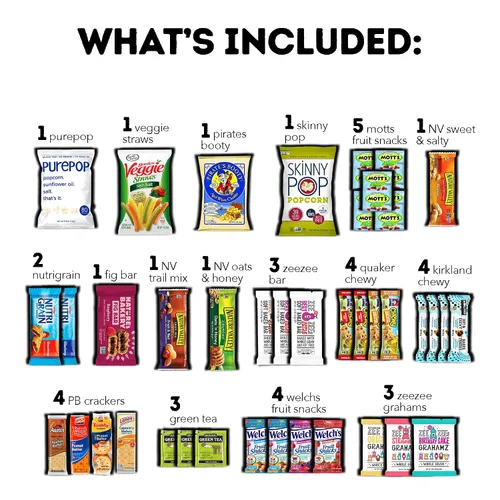 Vista 2 de CRAVEBOX Snacks saludables para adultos (40 unidades) Paquete variado de aperitivos para el día del padre, regreso a la universidad
