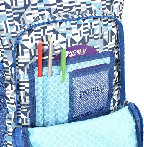 Vista 7 de J World New York Sunny - Mochila con ruedas para niños y adultos, azul (Geo Blue), talla única