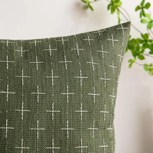 Vista 81 de MIULEE - Juego de 2 fundas de almohada decorativas de lino de arpillera navideñas, modernas, estilo campestre, rústicas, tejidas, con textura