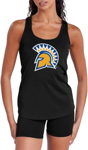 Vista 65 de Camiseta deportiva sin mangas oficial de NCAA Collegiate para mujer, con espalda cruzada, colección con logotipo primario