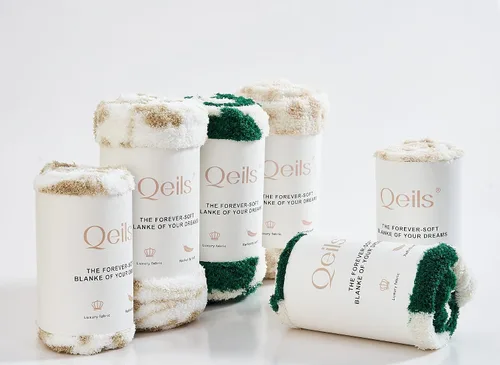 Vista 2 de Qeils Manta a cuadros de microfibra súper suave de punto verde bosque para sofá, silla, cama, camping, manta ligera de viaje - 60 x 80 pulgadas