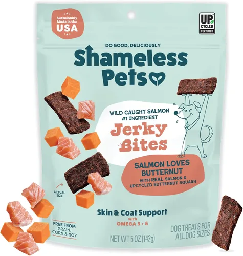 Vista 10 de Shameless Pets Golosinas para perros de cecina, paquete variado de 4 – Masticables saludables con salmón y pato – Golosinas naturales para perros