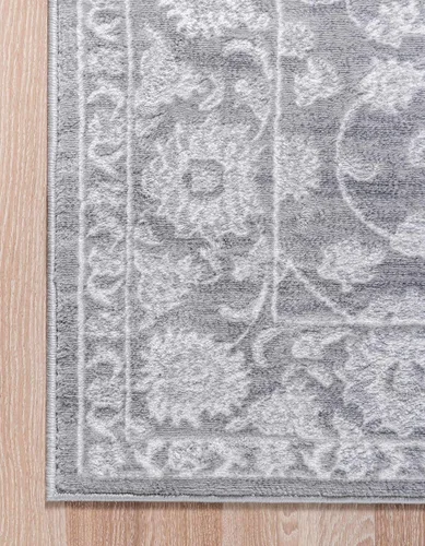 Vista 9 de Unique Loom Boston Collection - Alfombra rectangular de 2 x 3 pies y 1 pulgada, color gris y marfil