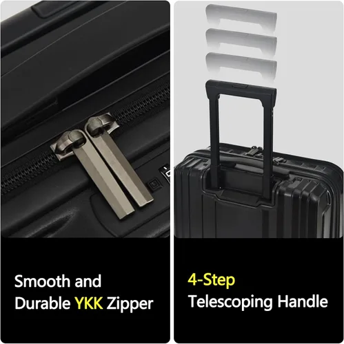Vista 8 de TydeCkare Equipaje de mano de 16" con 2 compartimentos para portátil, Negro, 16 pulg., Negocios