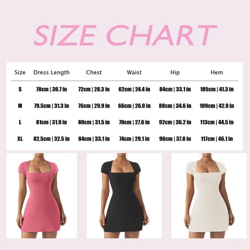 Vista 8 de Vestido de tenis con pantalones cortos integrados y brasier acolchado, cuello cuadrado, vestido de golf atlético, mini vestido de entrenamiento