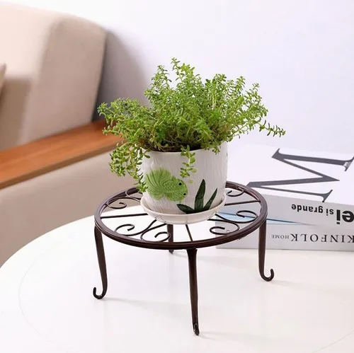 Vista 9 de Tosnail Paquete de 4 soportes de metal para plantas, estante de soporte para macetas, soportes para macetas, soporte para macetas de hierro