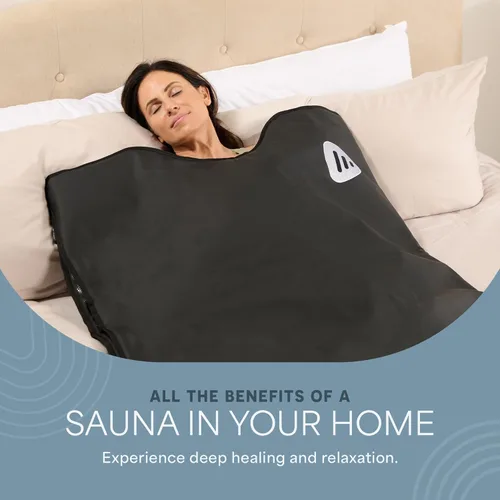 Vista 7 de Manta de sauna infrarroja LifePro para desintoxicación y relajación – Sauna portátil de infrarrojos lejanos para el hogar para desintoxicación