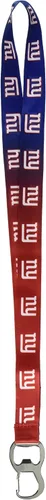 Vista 3 de NFL equipo Ombre Lanyard con mosquetón estilo abridor de botellas y correa de poliéster suave