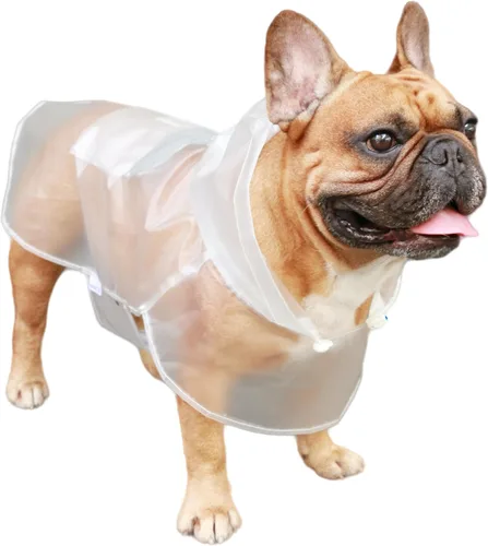 Vista 10 de iChoue Abrigos para clima frío para perro, impermeables, impermeables, ligeras, cortavientos, con capucha, para bullodg francés, inglés, pitbull