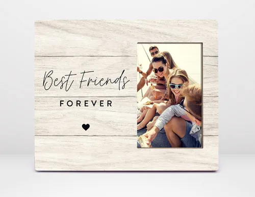 Vista 8 de Orchroma Marco de Fotos Best Friend Forever, Regalos de Amistad a Larga Distancia para Mujeres BFF Mejores Amigas, Marco de Fotos 4x6 (Gris)