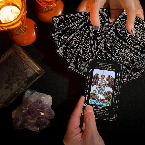 Vista 6 de SUNHHX Juego de cartas de tarot, cartas de tarot para principiantes con significados en ellas