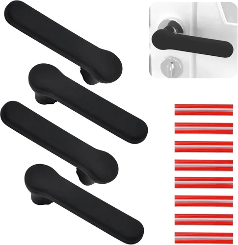 Vista 11 de Fundas para manijas de puerta, 2 guantes de silicona con bonito diseño de máscara de seguridad, cubierta de perilla antiestática para manijas
