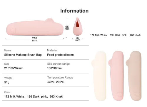Vista 2 de Esponja de maquillaje de viaje de silicona suave y soporte para pinceles, a prueba de polvo, maquillaje cosmético portátil para belleza facial