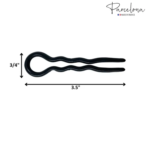 Vista 4 de Parcelona French Sleek - Juego de 2 horquillas onduladas en forma de U de 3.5 pulgadas