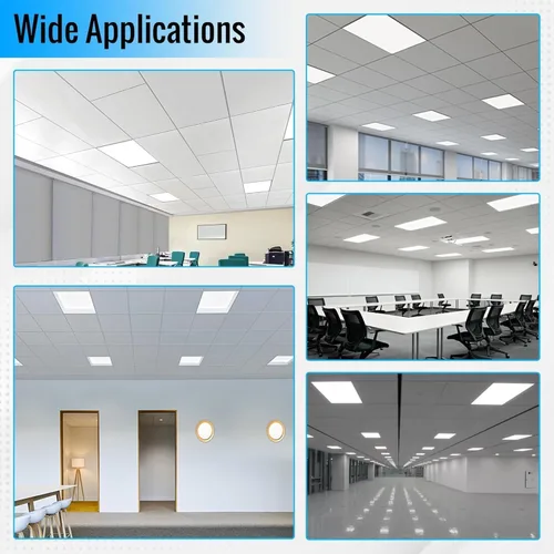 Vista 7 de LEDMyplace - Lámpara de techo LED de pantalla plana de 2 x 2 pulgadas, para oficina, tienda, almacén, 40 W, 5000 lúmenes, 6500 K luz diurna