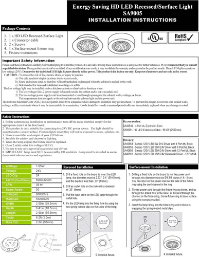 Vista 3 de Transolid SA9005HDALWW Sensio HD LED 24V 1.65W Aluminio Recess-Surface Puck Luz, Blanco Cálido