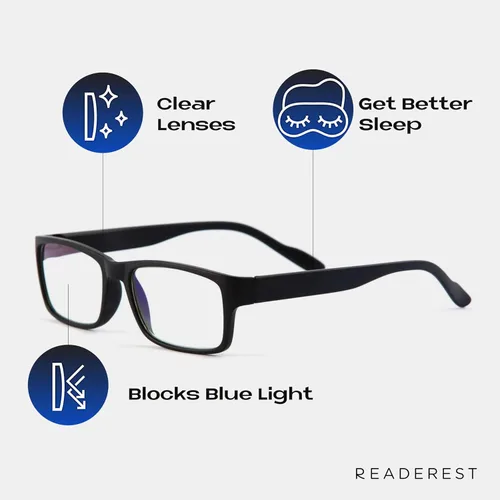 Vista 2 de Readerest - Lentes para lectura con bloqueo de luz azul, bisagras de resorte, protección UV