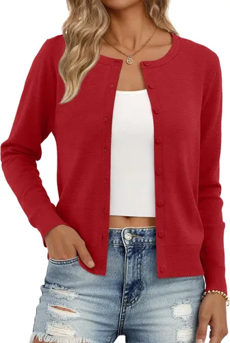Vista 9 de Trendy Queen Women's Lightweight Knit Cardigan Gris Melange