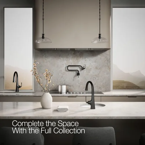 Vista 11 de Kohler 22065-BL Graze Bar grifo del fregadero con caño oscilante