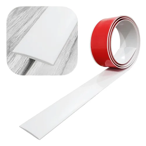 Vista 10 de Rubber Bond Tira de transición de suelo, tiras de vinilo autoadhesivas para suelos laminados, tira divisora plana, fácil de instalar y despegar