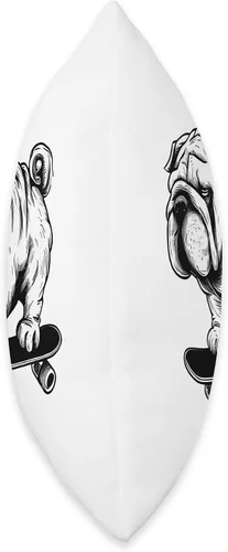 Vista 2 de Urban Paws Adventures Skate King Cool Pug Rolling on a Skateboard - Almohada de 18 x 18 pulgadas, multicolor