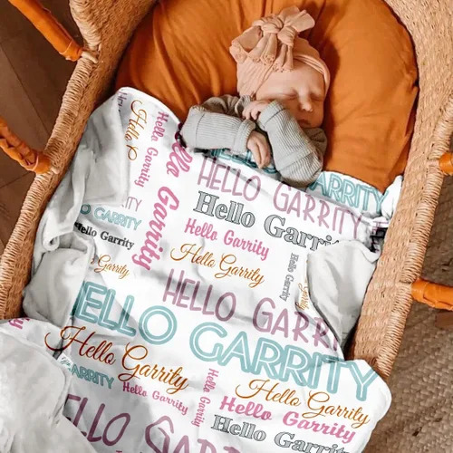 Vista 2 de Novgarden Mantas de Bebé Personalizadas para Niñas Adolescentes, Manta Personalizada con Nombre de Franela, Manta de Tiro para Niños, Artículos