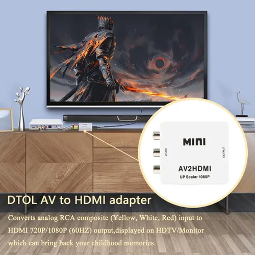 Vista 6 de Tmvel mini RCACVS 3 RCA video compuesto AV para convertidor HDMI para TV/PC/PS3/Blue-Ray DVD