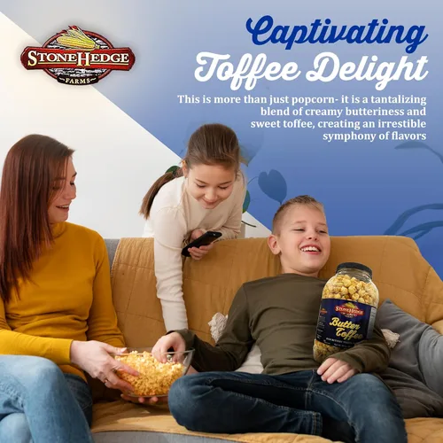 Vista 4 de Palomitas con sabor a mantequilla y toffee de Stonehedge Farms Tubo grande de 32 oz Perfecto para fiestas y Navidad Snacks dulces en granel