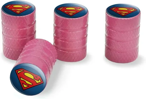 Vista 10 de Tapones de válvula de borde de neumático de aluminio con logotipo clásico del escudo de Superman