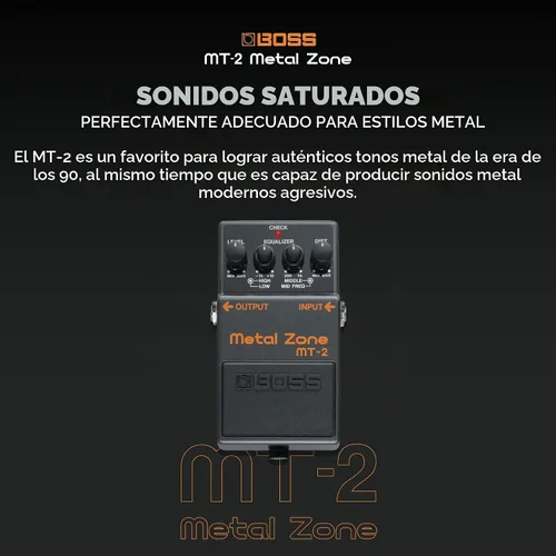 Vista 2 de Boss MT-2 Metal Zone - Pedal de distorsión para guitarra