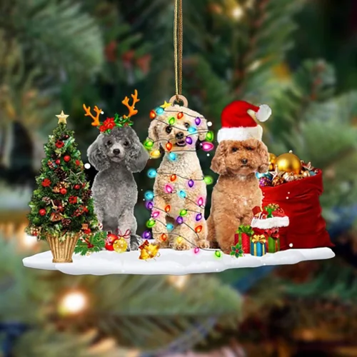 Vista 44 de Nazenti Adorno de Navidad personalizado con amigos Affenpinscher – Adorno de perro personalizado para amantes de las mascotas, acrílico plano