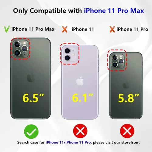 Vista 7 de Fiyart - Funda transparente magnética con purpurina para iPhone 11 Pro Max para mujeres, con grabado "Love" metálico, protección para cámara