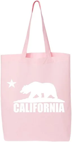 Vista 10 de shop4ever Cali White Bear Cotton Tote California Bolsa de compras reutilizable Eco
