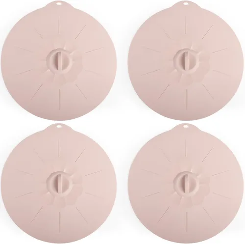 Vista 12 de Paquete de 4 tapas de silicona de 3.9 pulgadas para tazas, tazones, platos, sartenes, cubierta para salpicaduras de microondas, recipientes