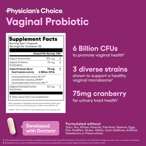 Vista 6 de Physician's CHOICE Feminine Power Duo Bundle - Probiótico vaginal 30ct + probiótico para mujer 60ct