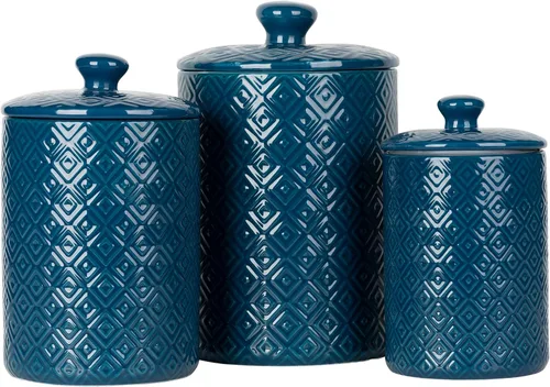 Vista 7 de 10 Strawberry Street Chinoiserie - Juego de recipientes de 3 piezas, color blanco y azul Chinoiserie Azul