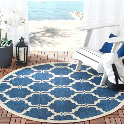 Vista 18 de SAFAVIEH Alfombra lavable al aire libre Courtyard Collection - 9 x 12 pies, beige y terracota, no desprende pelusa y fácil limpieza, ideal
