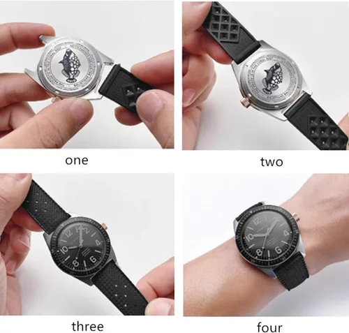 Vista 7 de Tropical Style Rubber Watch Bands-Quick Release 9 Colors & 2 Size -20mm 22mm Universal Replacement Watch Straps for Men Women