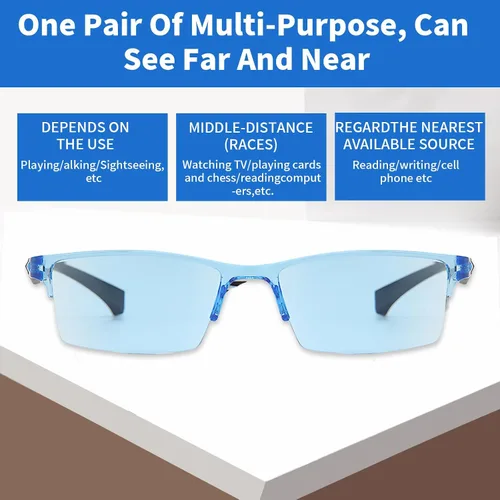 Vista 3 de 2 lentes de enfoque automático autoajustables, gafas de presbicia con zoom automático antiluz azul, lentes de lectura inteligentes inteligentes