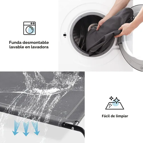 Vista 5 de WESTERN HOME Cama Elevada Refrescante para Perros Grandes, Cama Elevada Portátil para Interiores y Exteriores con Malla Transpirable, Hamacas/Catres