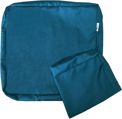 Vista 2 de Paquete de 2 cojines de plataforma de espuma viscoelástica para exteriores de 20 x 18 x 4 pulgadas con funda interna impermeable para muebles