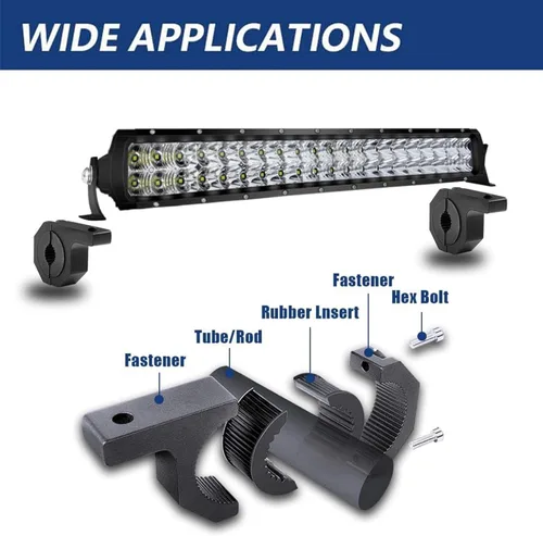 Vista 6 de 4WDKING - Kit de montaje de abrazadera de barra horizontal, 2 unidades, barra de luz LED de 1 pulgada, 1.5 pulgadas, 1.75 pulgadas, 2 pulgadas