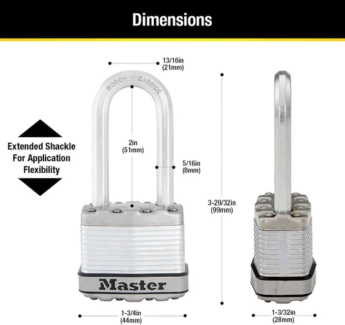 Vista 6 de Master Lock M1XDLH Magnum - Candado resistente con llave, 1 paquete