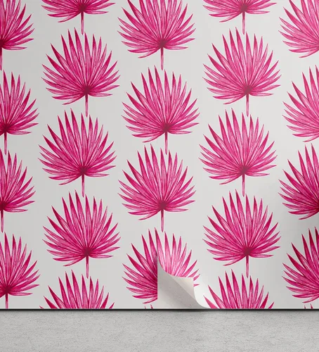 Vista 15 de Ambesonne Papel tapiz despegable y adhesivo con patrón de esquí para el hogar, personas esquiando en colores pastel continuos en la pista, árboles