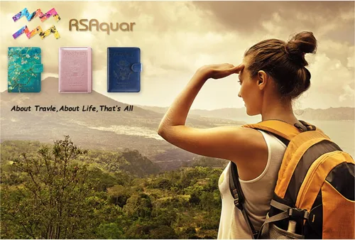 Vista 9 de RSAquar Combo de portatarjetas de pasaporte y vacunación, funda para pasaporte, funda de cuero para tarjetas, accesorios de viaje con bloqueo RFID