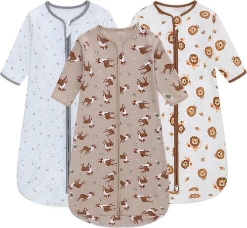 Vista 12 de Saco de dormir de manga larga, bolsa de dormir para bebé 100% algodón de 0-18 meses, manta vestible súper suave, saco de dormir para niños pequeños