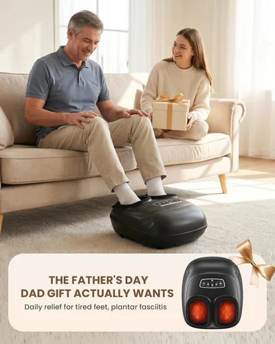 Vista 3 de CILI Masajeador de Pies Shiatsu Elegible para FSA HSA, Máquina Masajeadora Eléctrica de Pies con Calor para Fascitis Plantar, Amasado Vibración